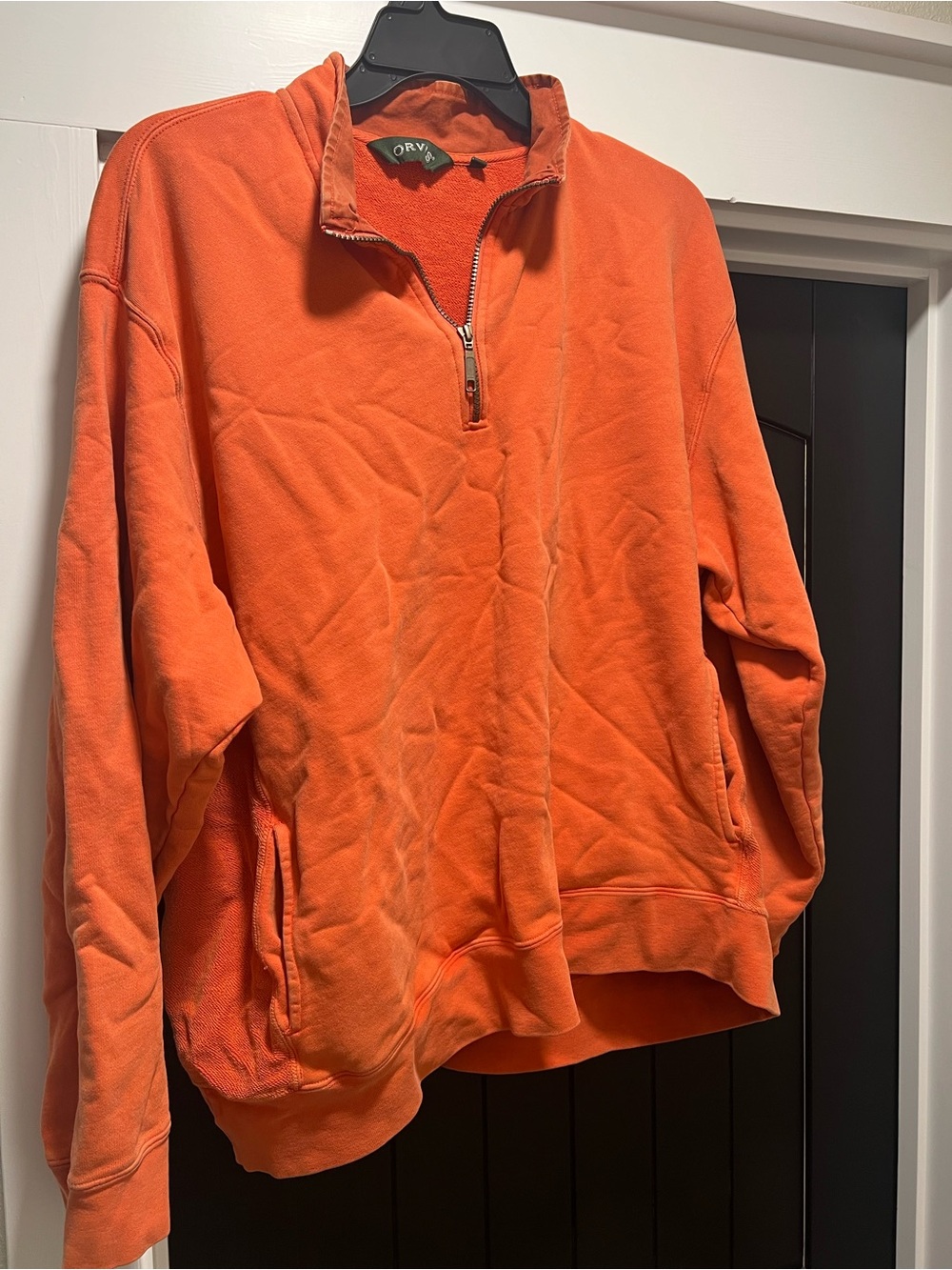 Orvis Bright Orange Quarter-Zip Fleece Pullover